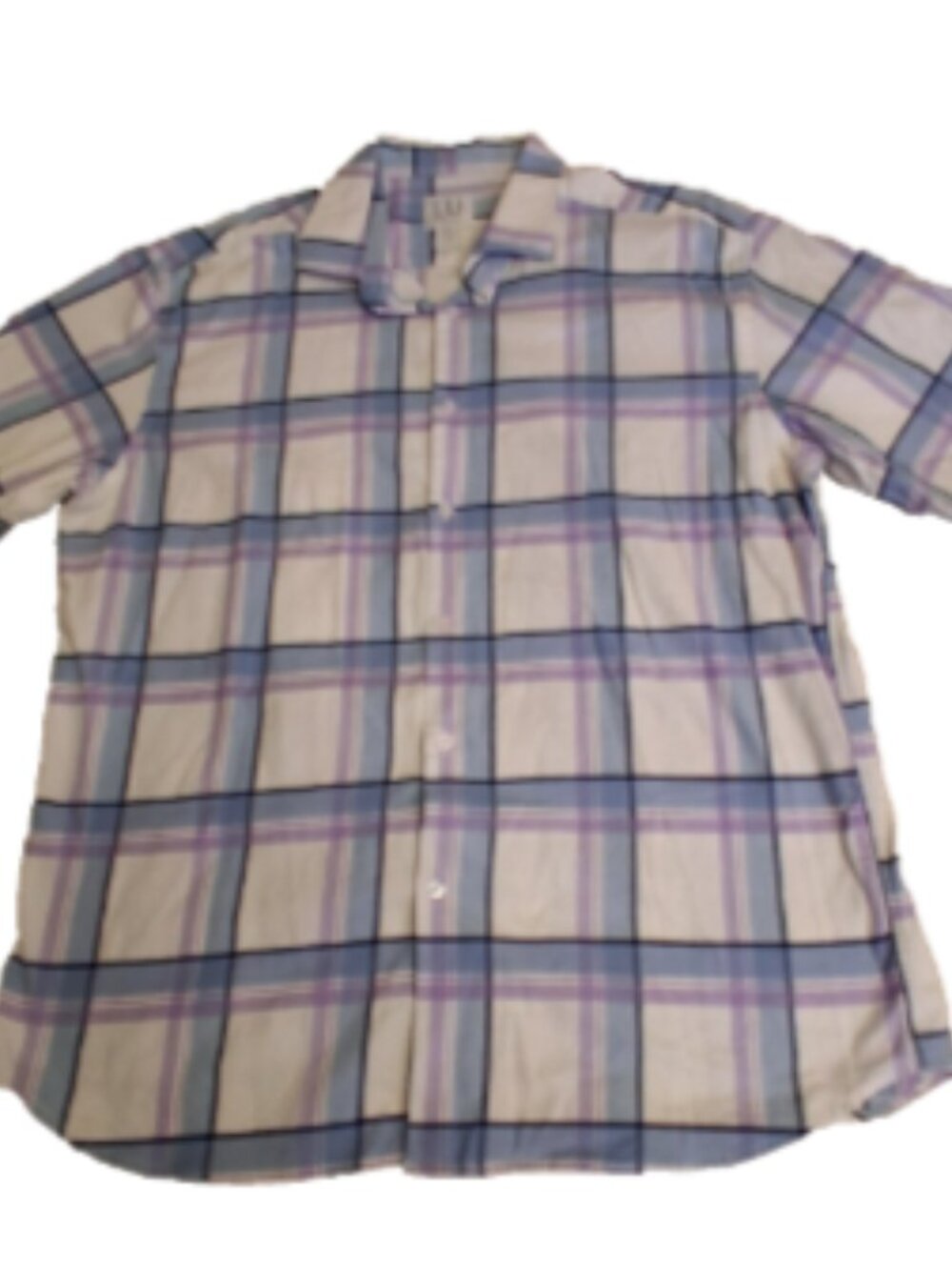 LU Men's Size 3XLT Button Down Short Sleeve Multi-Color Stretch Casual Shirt